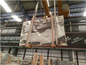 Italy Carrara Purple Marble Polished Wall Cladding Tiles